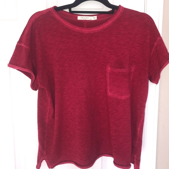 Raspberry Rag n Bone basic T-Shirt - Picture 2 of 4